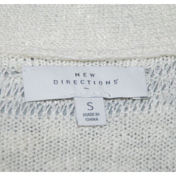 New Directions Single Button Cardigan Sweater Size S V-Neck 3/4 Sleeve Striped - Picture 10 of 12